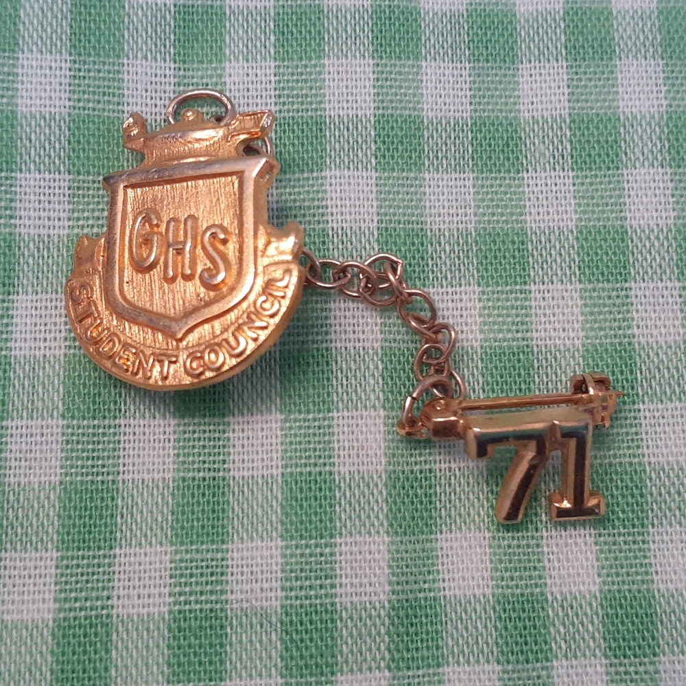 Vintage GHS High School Student Council Pin 1971 - Picture 5 of 5